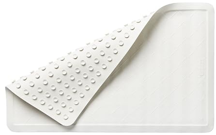 Rubbermaid Commercial Products Safti-Grip Bath Mat, Medium, White, Suction-Backed, Non-Slip for Commercial/Residential Use for Shower Stall/Bathtub/Bathroom