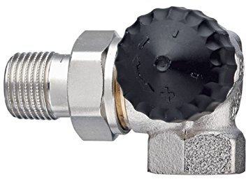 TA Heimeier Thermostat Ventilunterteil StandardWinkeleckform Rotguss vernickelt 1/2 Zoll, 2310-02.000