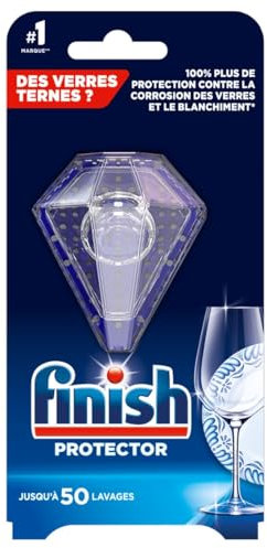 Finish, Dish and Glass Protector, 50 Washes, Protects Wine Glasses against Cloudiness, Décor Fading and Corrosion
