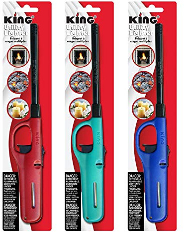 Mango Kingdom 3 Pack King BKOU172 Multi Utility Lighter Assorted Colors
