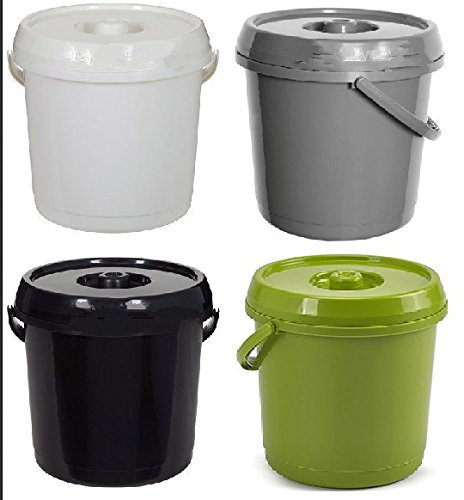 SUNDRY BS 14L Plastic Bucket With LID 3 Gallons Baby Nappy Bucket/Bin Storage, Buckets Container Pail - Random Colour
