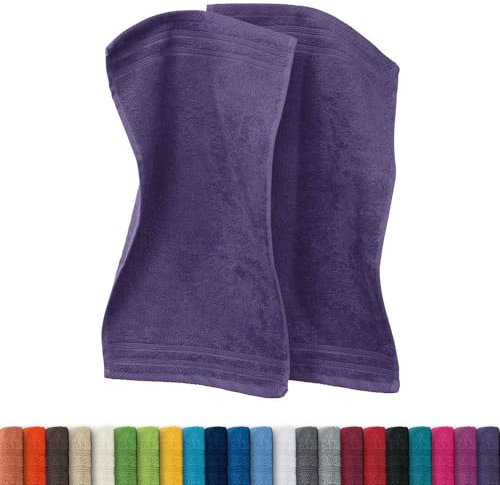 Erwin Müller Gästetuch Heidelberg 2er- Pack 100% Baumwolle lila Größe 30x50 cm - leichte Qualität, saugstark, schnelltrocknend, kompakt - ideal für Sport, Strand, Reisen