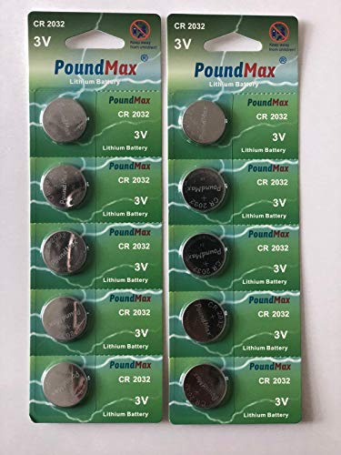 10 st. 2032-Knappen (litiumbatterier) från PoundMax