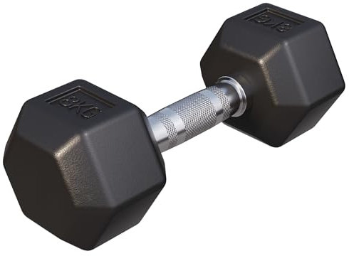 GORILLA SPORTS® Hexagon Kurzhanteln - Gewichte 2-50 kg, mit/ohne Ablage, Gusseisen Gummiert, Rutschsicher, Griff Gerändelt, Verchromt, Schwarz - Sechseckige Hanteln, Dumbbell, Krafttraining, Fitness