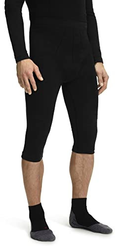 FALKE Herren Baselayer-Hose Wool-Tech 3/4 M TI Wolle Schnelltrocknend 1 Stück, Schwarz (Black 3000), XL