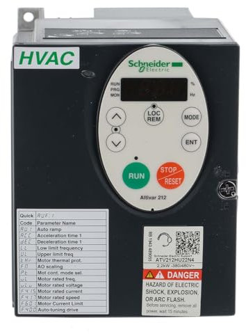 Schneider Electric atv212hu22 N4 atv212 Speed Controller, 2.2 kW 400 vtri IP20 If CEM