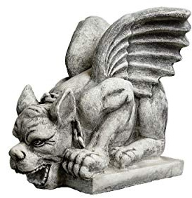 gartendekoparadies.de Gargoyle Torwächer Steinfiguren, 33/40 kg, Grau, frostsicher aus Steinguss für Außenbereich (Motiv 2)