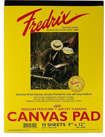 Fredrix Creative Series White Canvas Pad, 9 x 12