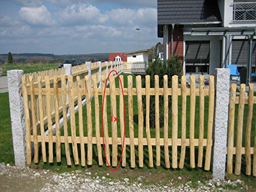 Lot de 5 Planche Clôture en bois Marron 27 x 60 mm, Type C, 120 cm, naturgewachsen Clôture lattes en bois de châtaignier, jardin monde Riegel Junior Latte Berger – Skin