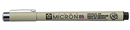 SAKURA Pigma Micron 05 Fineliner - Inchiostro seppia da 0,45 mm - Qualità impermeabile e archivistica