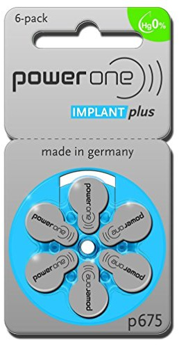6 Powerone Mercury Free Hearing Aid Batteries Size: 675P Cochlear Implant