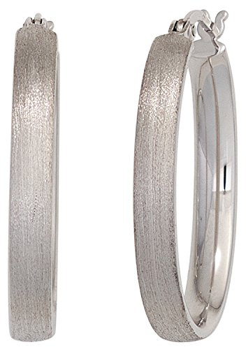 Jobo Damen-Creolen Oval aus 925 Sterling Silber matt 27 mm