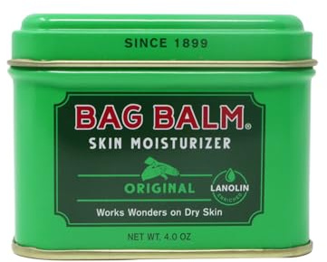 Bag Balm Vermont's Original Skin Moisturizer - Full Body Hydrating Skin Care: Dry Hands, Lips, Face, Feet & More - Unscented, Cruelty & Paraben Free - Day & Night, Men & Women (4oz Tin, Made in USA)