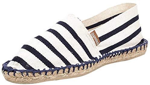 Espadrij L'Originale Classic gestreift Ecru/Marine Damen Espadrilles Sommerschuhe (40)