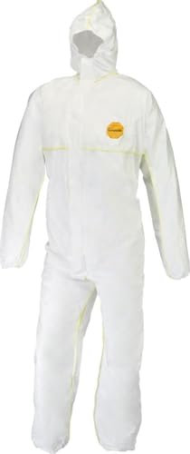 DuPont Tyvek 200 EasySafe | Chemikalienschutzkleidung mit Kapuze, Kategorie III, Typ 5 und 6 | Weiß | Größe XL