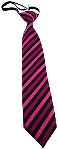 TigerTie Barnslips i randigt mönstrad – slips förbunden med elastiskt band, Lila svart lila