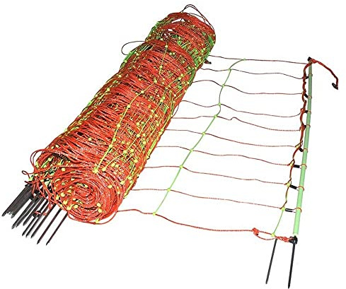Göbel Weidezaun Elektrozaun Euro Netz Kombinetz 50m lang 106cm hoch 14 Pfähle Doppelspitze