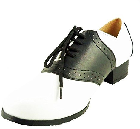 Ellie Shoes Women's 105 Saddle Oxford, Black/White, 8 M US