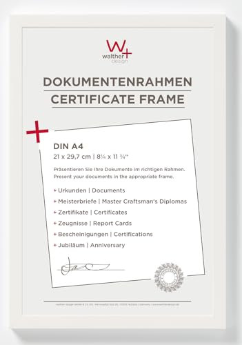 walther design tavelram polarvit 21 x 29,7 cm (DIN A4) Dokumentram Paprika Träram BP130V
