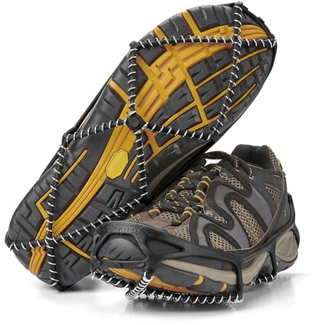 Yaktrax Walk Traction Cleats - 360-Degree Grip on Snow, Ice, & Multi-terrain Surfaces - Elastic Outer Band w/ Easy-On/Off Heel Tab & 1.2mm Zinc-coated Steel Coils - Abrasion & Rust Resistant - Unisex
