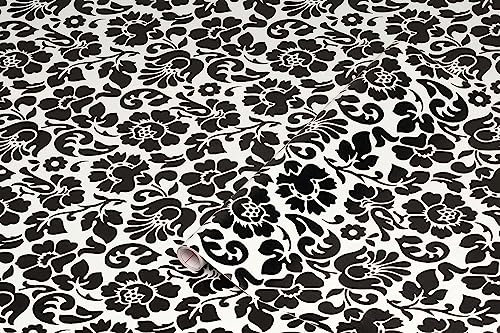 d-c-fix Möbel-Klebefolie Barock Schwarz Weiß 45 cm x 2 m - Möbelfolie selbstklebende Deko-Folie Schrank Küche Bad Dekorfolie Blumen-Muster Ranken Ornamente Vintage Landhaus-Stil