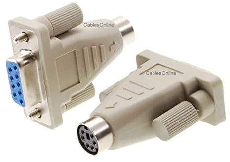 CablesOnline 2-Pack PS/2 MiniDin6 Female to DB9 Serial Female Mouse Adapter, AD-M01-2