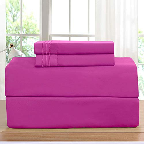Elegant Comfort Juego de sábanas de 4 Piezas Tejido Antiarrugas de 1500 Hilos, Resistente a la decoloración y a Las Manchas, hipoalergénico, Alto Especial