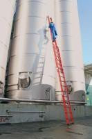 Vollkunststoff-Schiebe-Seilzugleiter,2-teilig, 2 x 10 Sprossen Arbeitshöhe bis ca. 6,30 m