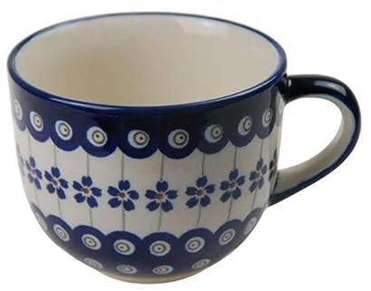 Original Bunzlauer Keramik Milchkaffeetasse (Cappuccino-Tasse) 0.35L im Dekor 166a