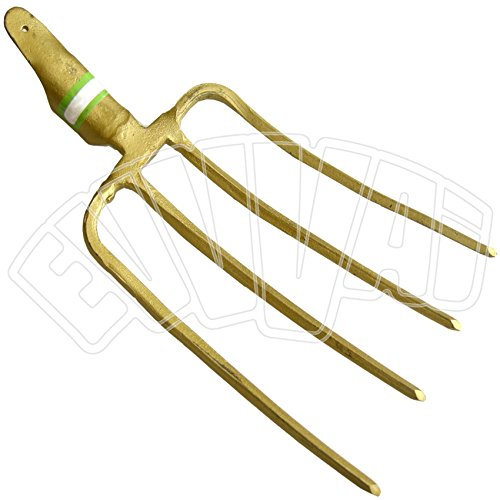 Horca de 4 dientes forjada Horca acero 700 g para jardín heno – sin mango