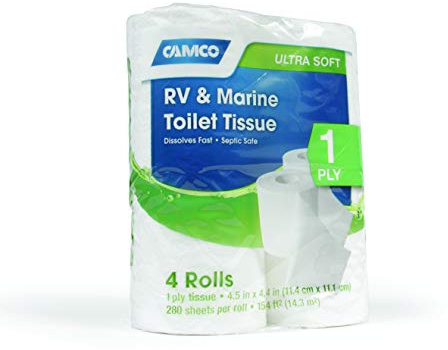 Camco 40276 Toilet Tissue, 1 Pack of 4 Rolls, White