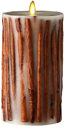 Raz Imports 3.5X7 Moving Flame Cinnamon Stick Candle - Flameless Lighting Accent and Decorative Battery Operated Flickering Light Source with Timer - Fake Candles for Living Room, Patio and Bedroom