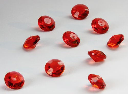 Dekosteine Diamanten 100 Stück Acryl Tischdekoration (Rot)