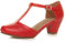 Ajvani Damen Mitte Blockabsatz T-Riemen Ausgeschnitten Brogues Pumps Sandalen Größe 6 39