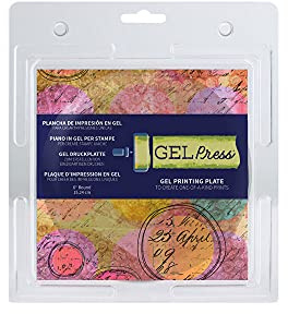 Gel Press Monoprinting Print Plate - 6” Circle (15.2 cm) Gel Plate - Printmaking Supplies - Reusable Gel Printing Plates for Press Art for Card Making, Scrapbooking, Journaling, Arts & Crafts