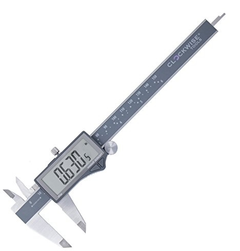 Clockwise Tools IP54 Grade Digital Caliper, DCLR-0605 0-6 /150mm, Inch/Metric/Fractions Conversion, Stainless Steel, Large LCD Screen