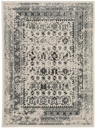 benuta Nest Teppich Antique - Kunstfaser - Outdoor geeignet - Rechteckig & im Style: Bordüre, Vintage, Orient Style - Pflegeleicht für Wohnzimmer Schlafzimmer | Schwarz/Weiß | 120x170 cm