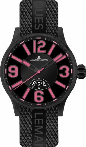 Jacques Lemans Herren-Armbanduhr XL Sport Analog Quarz Kautschuk 1-1673F