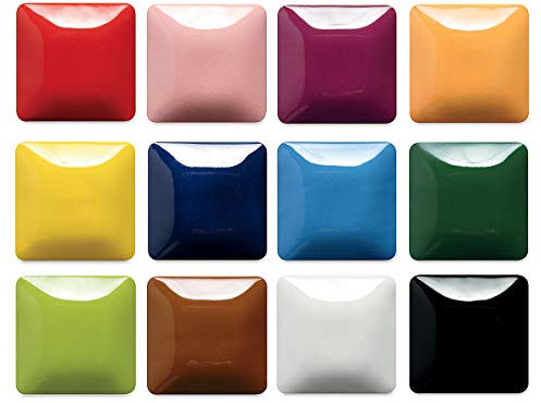 Mayco Stroke and Coat Wonderglaze for Bisque Set #3 - Set of 12 Assorted Colors in 2 Oz Bottles by Stroke N Coat