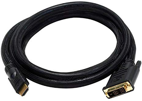 Monoprice HDMI to DVI Adapter Cable - CL2, High Speed with Net Jacket, 24AWG, 6 Feet, Black