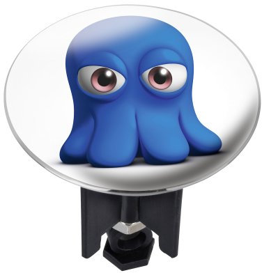 WENKO 21263100 Waschbeckenstöpsel Pluggy XL Octopussy - Abfluss - Stopfen, Messing, Kunststoff, Durchmesser 6,2 x 6,5-9,5 cm