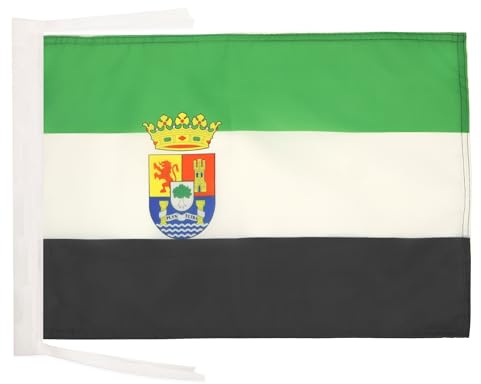 AZ FLAG Bandera Extremadura 45x30 cm Extremeña Poliéster 100D Cuerdas | Uso interior y exterior Enseña costuras dobles y bordes reforzados