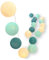 CREATIVECOTTON LED Lichterkette mit Cotton Balls inkl. Timer und Dimmer (35 Kugeln, Aqua)