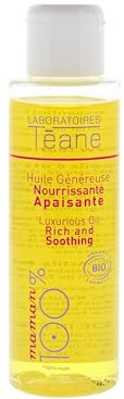 Téane - Huile anti-vergetures naturelle et certifiée BIO grossesse et allaitement - prévient les vergetures, améliore l'élasticité de la peau, soulage et nourrit la peau - Flacon de 100 ml