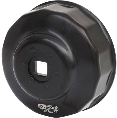 KS Tools 150.9325 Chiave per filtro olio da 3/8, 76-14, Esagono esterno: SW 21 mm, per VW, Mercedes Benz, Porsche, BMW, Audi, Opel, Nero
