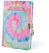 I-TOTAL® - Geheimes Tagebuch mit Metallschloss und zwei Schlüsseln/Geheimes Tagebuch mit Punktrastern, Tagebuch für Geheimnisse, weißes Papier (Tie Dye)
