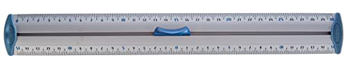 Maped - Triple Décimètre Aluminium - Règle 30 cm - Règle de Traçage en métal - Embouts Anti-Bruit - Préhension Ergonomique - Double Graduation avec Zéro Centré