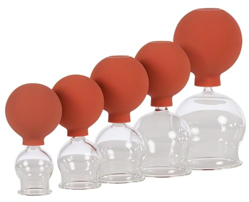 Sport-Tec Schröpfgläser mit Ball Schröpfglas Schröpfset mit Saugball ø 2,5-6,5 cm, 5er Set