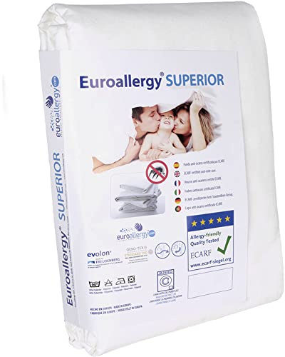 Euroallergy Superior - Funda Antiacaros Certificada con Cremallera (90x200 x20 cm)