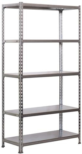 SimonRack Förvaringshylla 5 Hyllplan, 1800x900x400 mm – Garagehylla i Galvaniserat stål, 180 kg Belastning per Hyllplan - B40